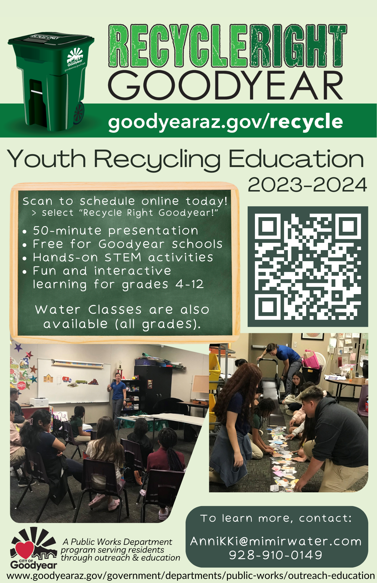 2023-2024 Youth Recycle Program Flyer